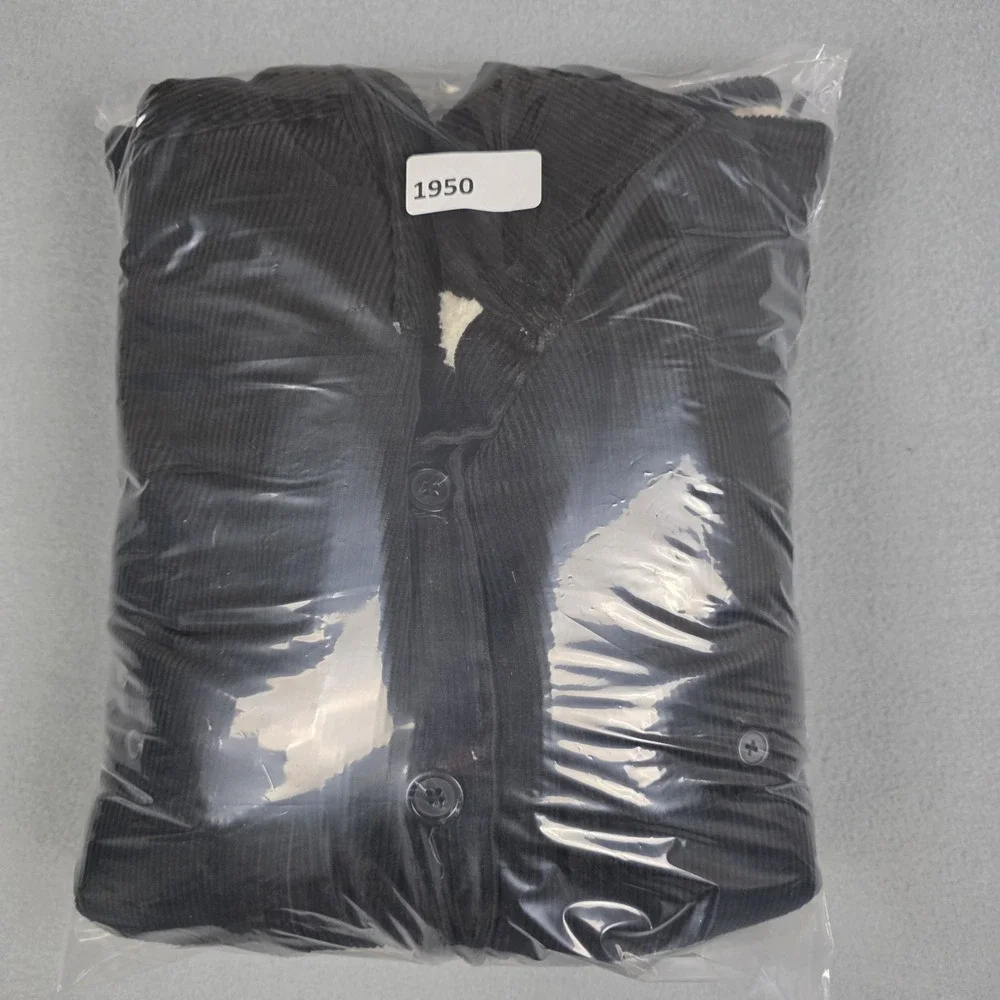 High Sierra Corduroy Sherpa Lined Jacket Mens Size Large Black Chore Shacket‎